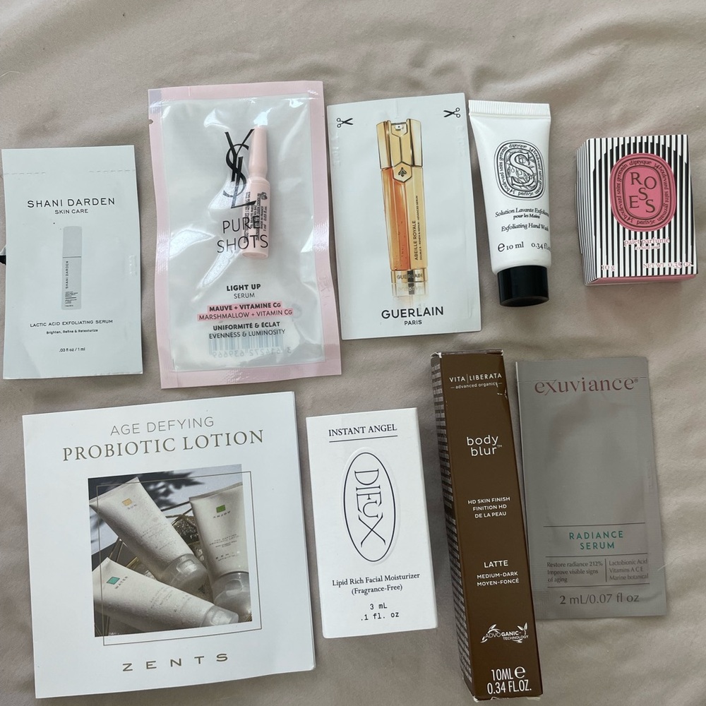BRAND NEW! TRAVEL SIZE BEAUTY SAMPLES! GUERLAIN, DIPTYQUE, YSL, and MORE!